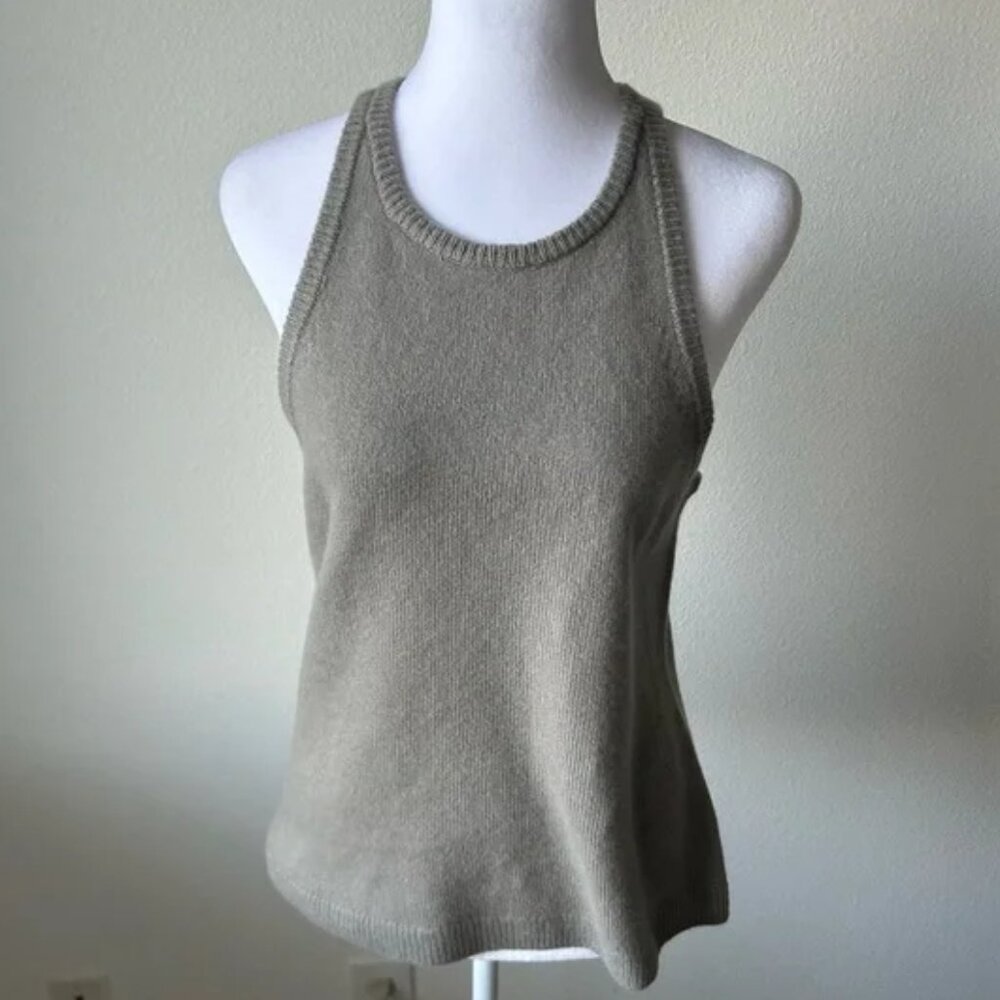 NWT H&M Cashmere Sweater Tank Taupe Greige Premium Selection Size M!